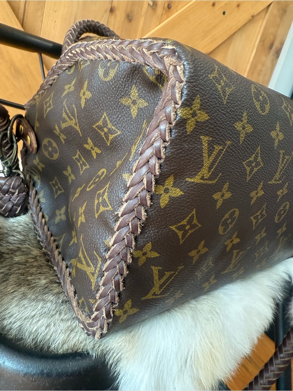 Louis Vuitton Brown Monogram Braided Handle Speedy 25 Crossbody Bag - Picture 9 of 13